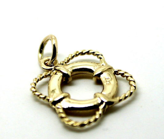 Genuine 9ct 9k 375 Yellow or Rose or White Gold Life Ring Nautical Pendant