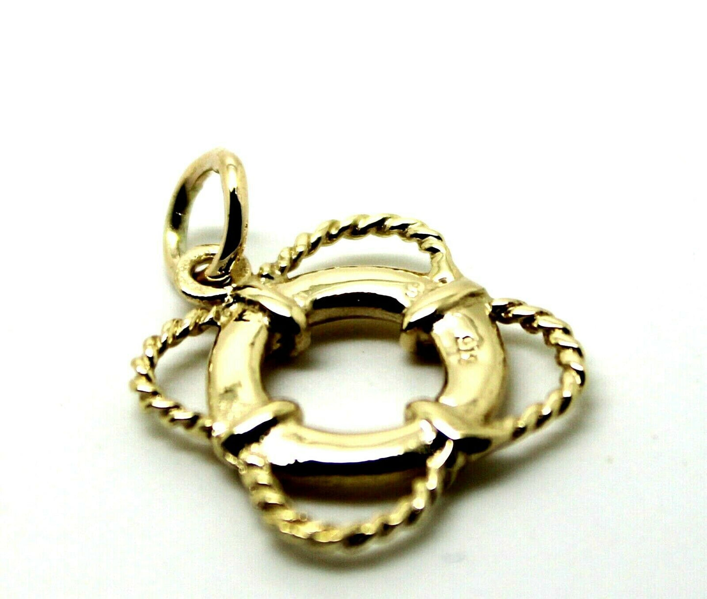 Genuine 9ct 9k 375 Yellow or Rose or White Gold Life Ring Nautical Pendant