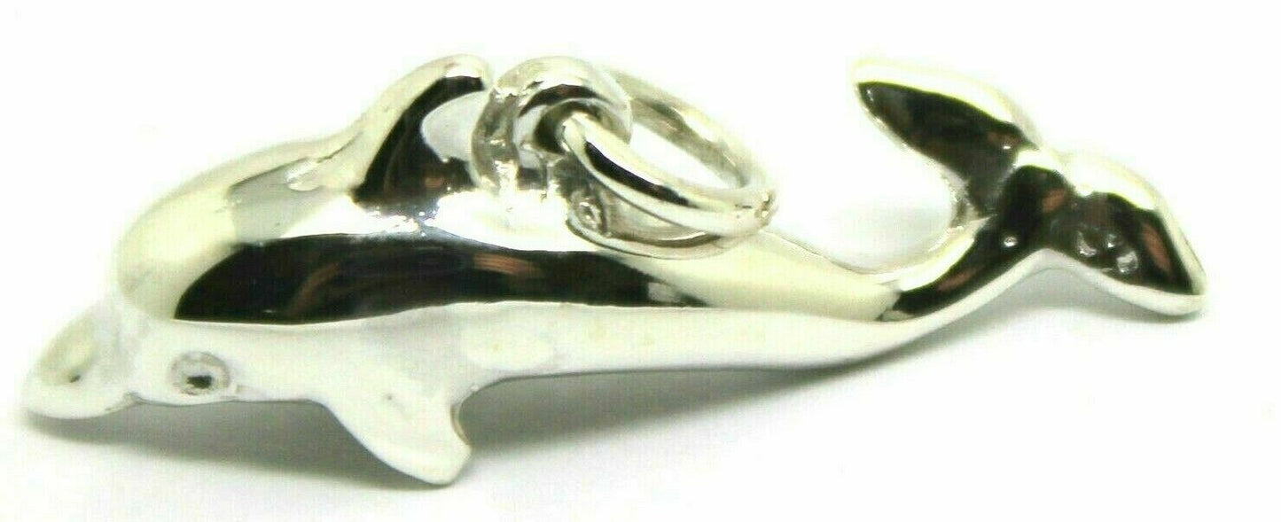 Heavy New 9ct Yellow or Rose or White Gold or Sterling Silver Dolphin pendant
