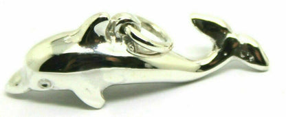 Heavy New 9ct Yellow or Rose or White Gold or Sterling Silver Dolphin pendant
