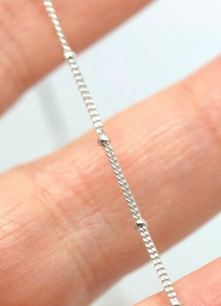 Genuine 9ct Yellow, Rose or White White Gold Diamond Cut Curb ball Necklace  Chain 47cm