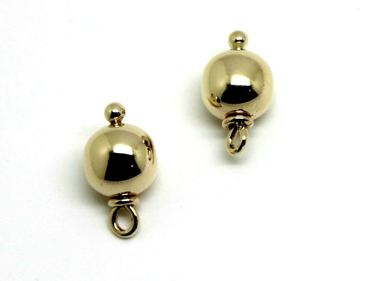 Genuine 9k 9ct 375 Yellow, Rose or White Gold 6mm Ball Plain Balls For Charm Earrings