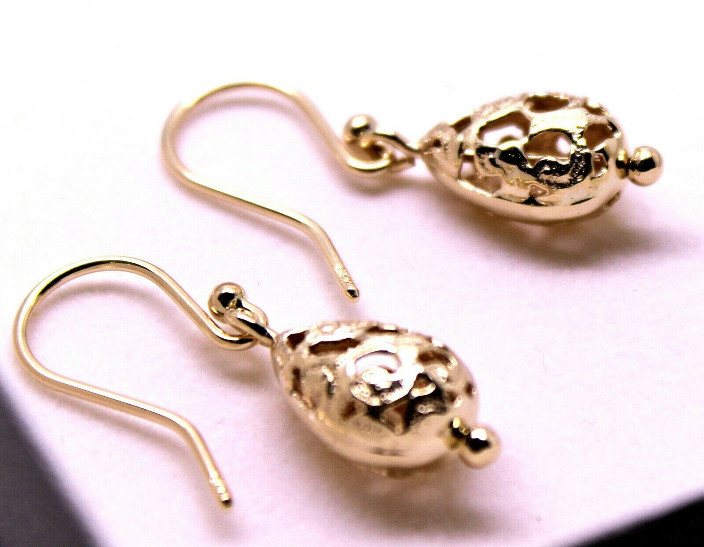 Kaedesigns 9ct 9k 375 Yellow Or White Or Rose Gold Teardrop Filigree Earrings