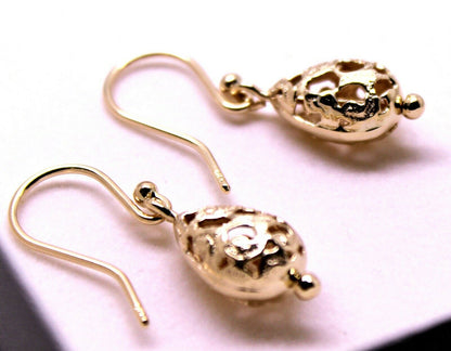 Kaedesigns 9ct 9k 375 Yellow Or White Or Rose Gold Teardrop Filigree Earrings