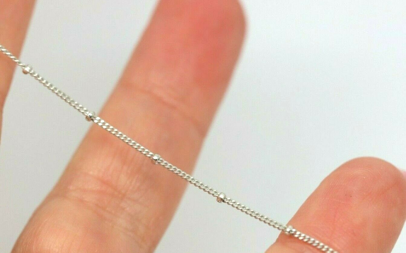 Genuine 9ct Yellow, Rose or White White Gold Diamond Cut Curb ball Necklace  Chain 47cm