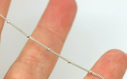 Genuine 9ct Yellow, Rose or White White Gold Diamond Cut Curb ball Necklace  Chain 47cm