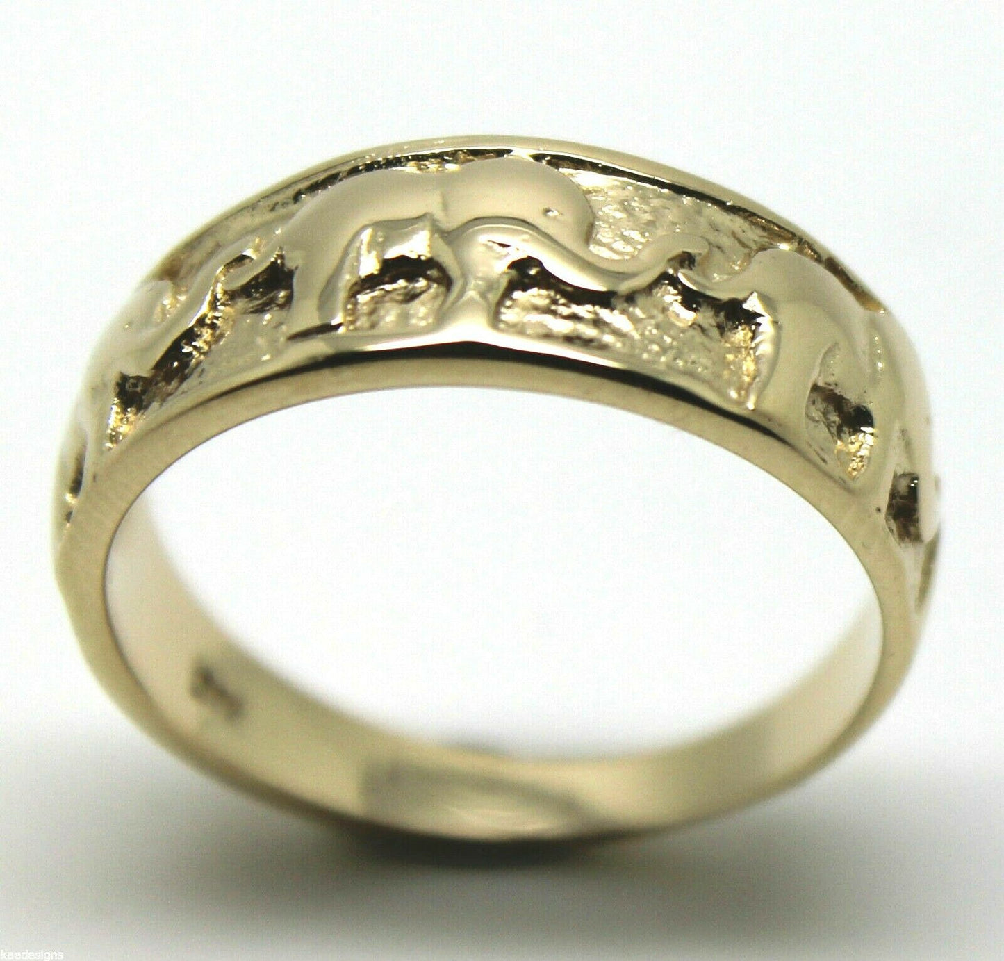 Size K Genuine 9ct 9kt 375 Full Solid Yellow, Rose or White Gold Lucky Elephant Ring 209
