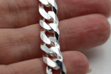 Solid Sterling Silver 925 8mm Wide Flat Kerb Curb Bracelet 20cm (last one) - Free Post