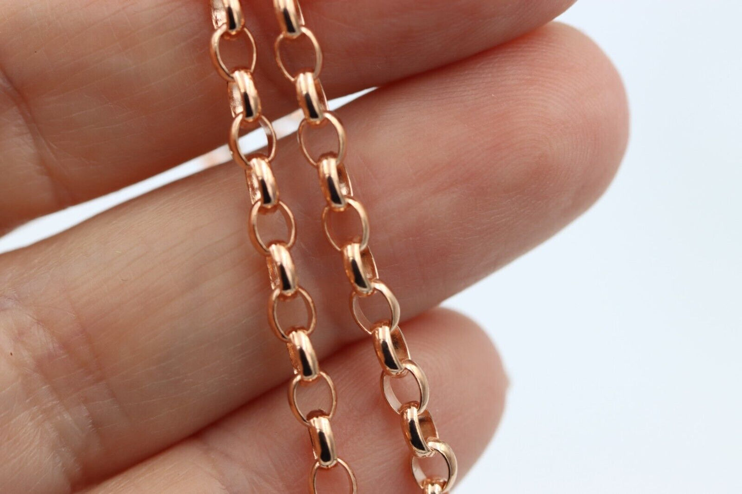 Genuine 9ct Rose or 9ct Yellow Gold Oval Belcher Chain Necklace 60cm