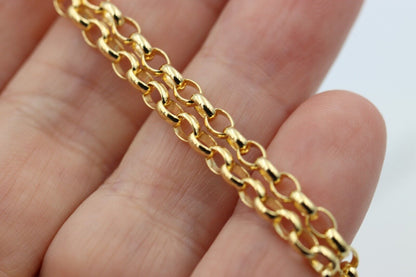 Genuine 9ct Rose or 9ct Yellow Gold Oval Belcher Chain Necklace 60cm