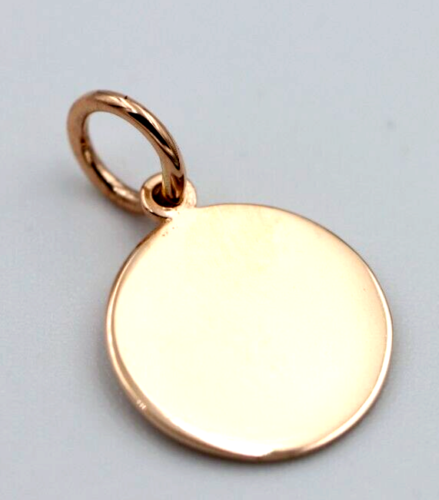 Genuine 9ct 9k 375 Solid Yellow, Rose or White Gold 12mm disc round circle pendant