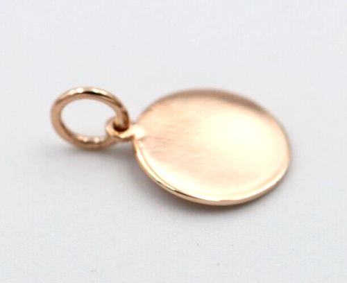 Genuine 9ct 9k 375 Solid Yellow, Rose or White Gold 12mm disc round circle pendant