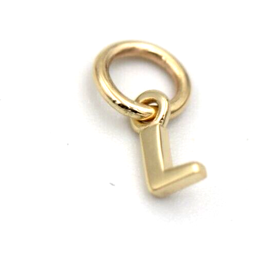 Genuine 9ct 9kt Genuine Very Small, Tiny Solid Yellow, Rose or White Gold Initial Pendant Charm L