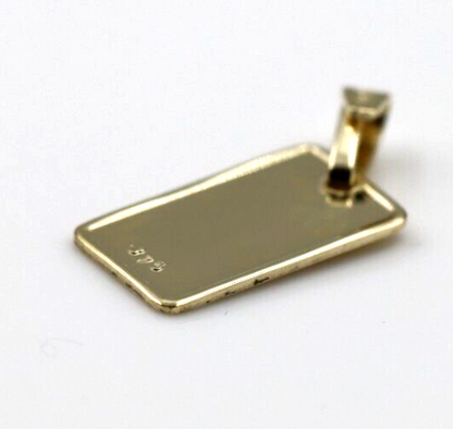 Genuine New 9ct 9k yellow gold Rectangle Zodiac Pendant - All star signs available