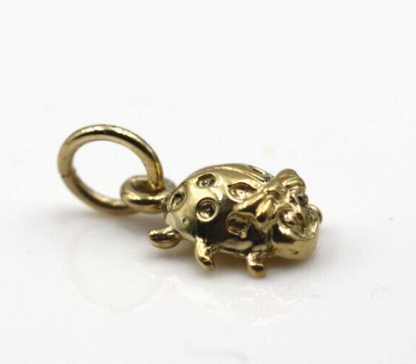 Genuine 9k 9ct 375 Yellow Gold Small Beetle Pendant / Charm