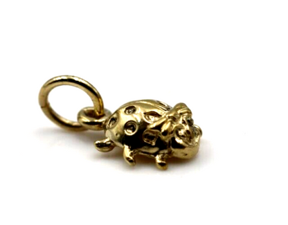 Genuine 9k 9ct 375 Yellow Gold Small Beetle Pendant / Charm