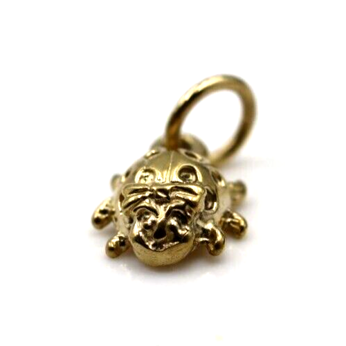 Genuine 9k 9ct 375 Yellow Gold Small Beetle Pendant / Charm