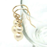 New 9ct 9k Yellow, Rose or White Gold 6mm & 8mm White Pearl With Open hooks Earrings