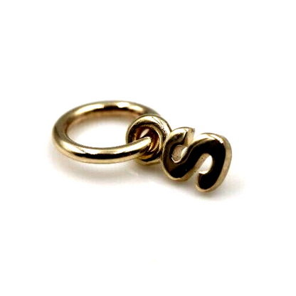 Genuine 9ct 9kt Genuine Tiny Very Small Yellow, Rose or White Gold Initial Pendant Charm S