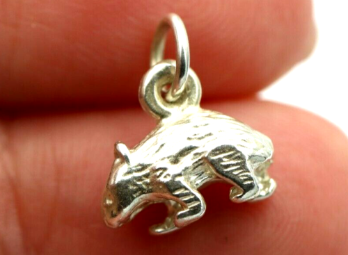 Sterling Silver 925 Small Australian Wombat Charms or Pendant