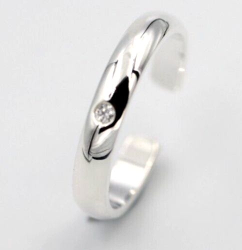Kaedesigns New Genuine Sterling Silver 925 Cubic Zirconia Plain Dome Toe Ring