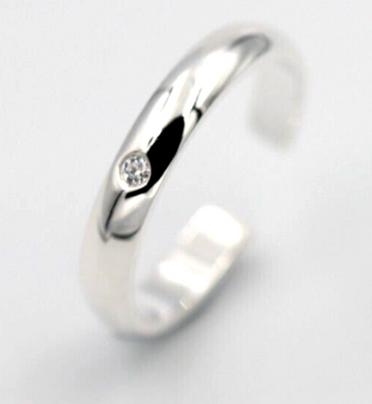 Kaedesigns New Genuine Sterling Silver 925 Cubic Zirconia Plain Dome Toe Ring