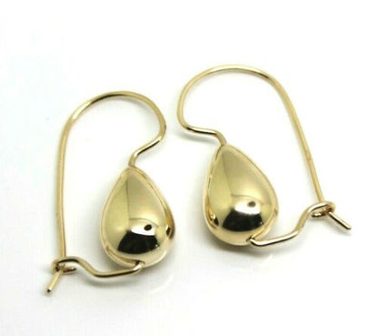 Genuine 9ct 9kt Solid Yellow, Rose or White Gold Teardrop Hook Earrings