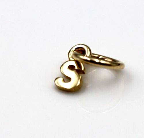 Genuine 9ct 9kt Genuine Tiny Very Small Yellow, Rose or White Gold Initial Pendant Charm S