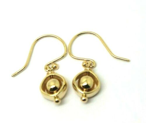 Genuine 9k 9ct 375 Yellow, Rose or White Gold Spinning Belcher Ball Earrings