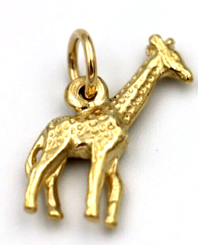 Genuine 9k 9ct 375 Yellow Gold Giraffe Pendant Zoo African Safari Pendant Charm