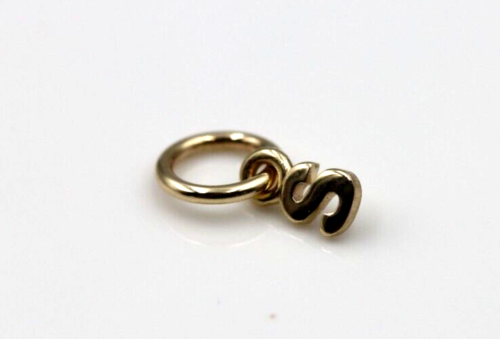 Genuine 9ct 9kt Genuine Tiny Very Small Yellow, Rose or White Gold Initial Pendant Charm S