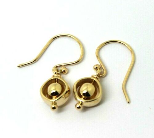 Genuine 9k 9ct 375 Yellow, Rose or White Gold Spinning Belcher Ball Earrings