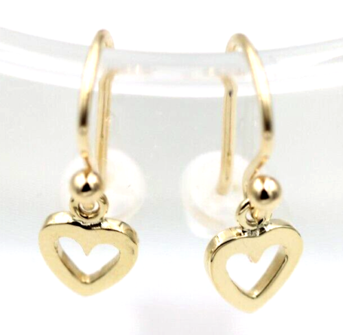 Kaedesigns Genuine 9ct 9k 375 Solid Delicate Small Yellow, Rose or White Gold Dangle Open Heart Earrings