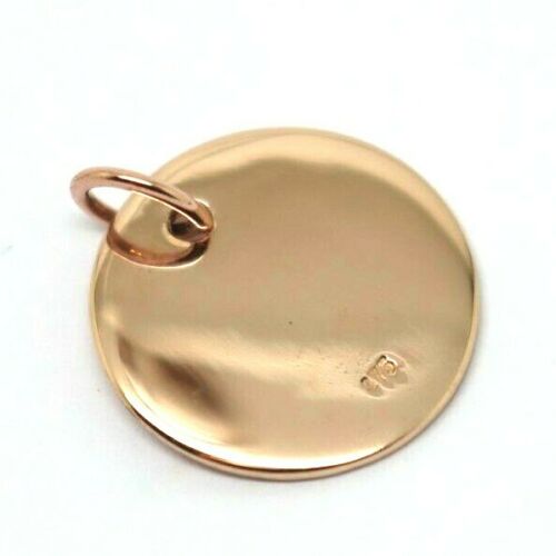 Genuine Solid 9ct Yellow, Rose Or White Gold Plain 18mm Round Disc Pendant 1.3mm thick