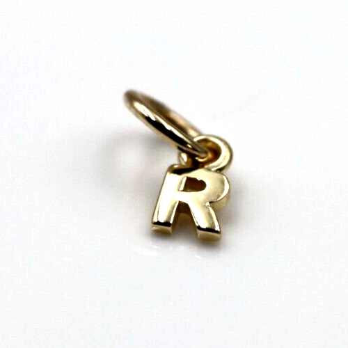 Genuine 18ct Genuine Tiny Very Small Yellow, Rose or White Gold Initial Pendant Charm R