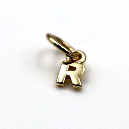 Genuine 18ct Genuine Tiny Very Small Yellow, Rose or White Gold Initial Pendant Charm R
