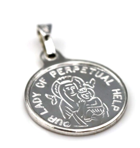 Fine Silver or 9ct Yellow Gold St Gerard Pendant or Charm -16mm Round - Patron of Motherhood