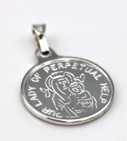Fine Silver or 9ct Yellow Gold St Gerard Pendant or Charm -16mm Round - Patron of Motherhood