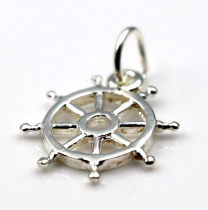 Kaedesigns Sterling Silver 925 Solid Boat Ships Wheel Pendant Charm