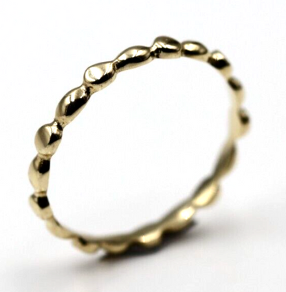 Genuine 9ct 9k 375 Yellow, Rose or White Gold Dress Bobble Dot Band Stacker Ring