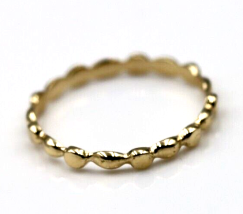 Genuine 9ct 9k 375 Yellow, Rose or White Gold Dress Bobble Dot Band Stacker Ring