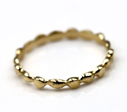 Genuine 9ct 9k 375 Yellow, Rose or White Gold Dress Bobble Dot Band Stacker Ring