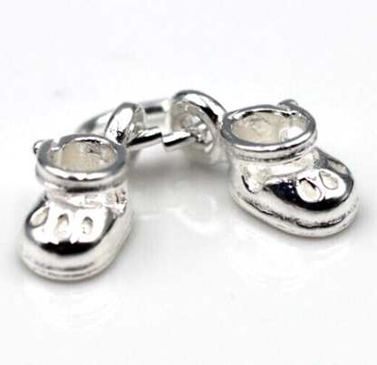 Genuine Sterling Silver 925 Baby Booties Charm / pendant