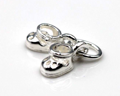 Genuine Sterling Silver 925 Baby Booties Charm / pendant