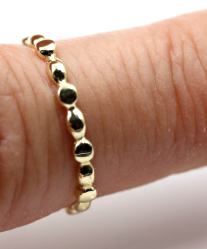 Genuine 9ct 9k 375 Yellow, Rose or White Gold Dress Bobble Dot Band Stacker Ring