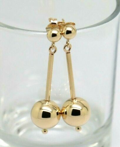 Genuine 9ct 9K 375 Yellow, Rose or White Gold 12mm Euro Full Ball Stud butterfly backs Earrings