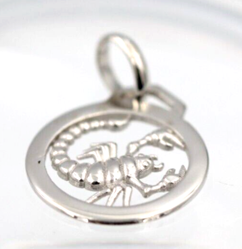 Genuine New 12mm Sterling Silver 925 or 9ct Yellow Gold Pendant / Charm - Scorpio