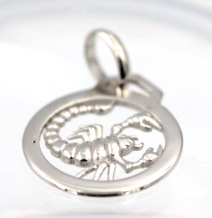Genuine New 12mm Sterling Silver 925 or 9ct Yellow Gold Pendant / Charm - Scorpio