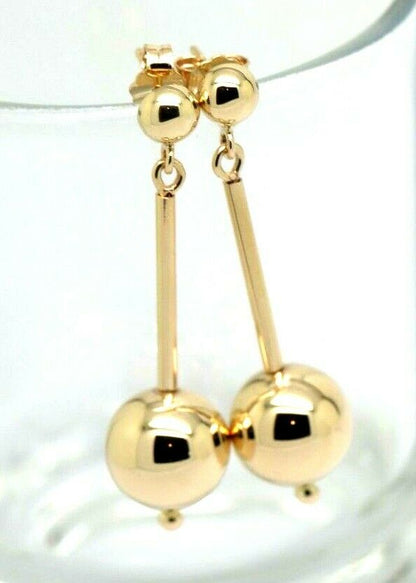Genuine 9ct 9K 375 Yellow, Rose or White Gold 12mm Euro Full Ball Stud butterfly backs Earrings