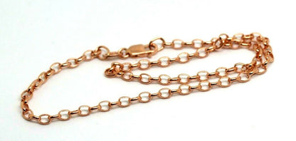 Genuine 9ct 9k Solid Yellow or Rose Gold 25cm Oval Belcher Anklet